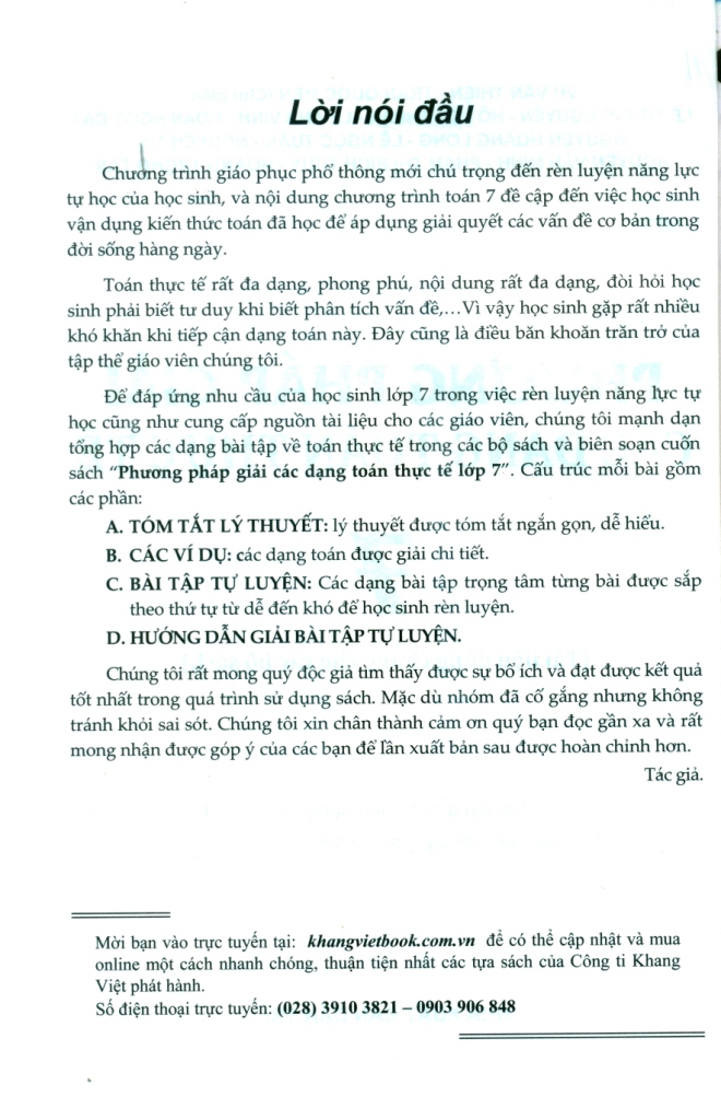 PHƯƠNG PHÁP GIẢI CÁC DẠNG TOÁN THỰC TẾ LỚP 7 (Tài liệu dùng chung cho các bộ sách)